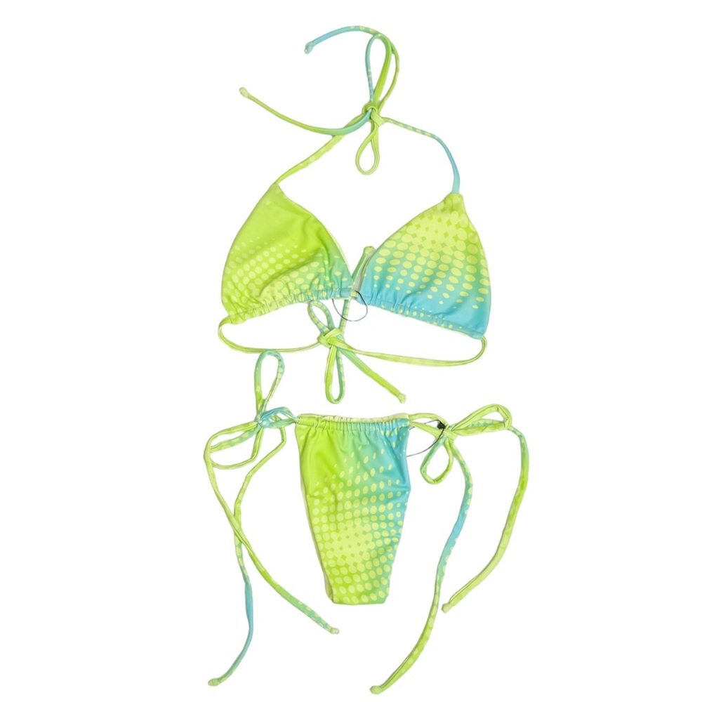 NESSY SWIMWEAR Set Flora Triangle Top (M) & Kendal Bottom (XS)- Cyber